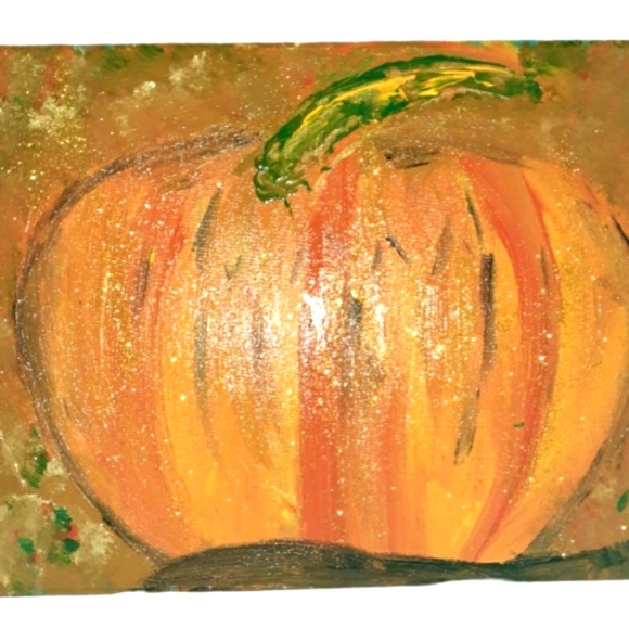 Original Pumpkin Acrylic Painting - Picture 1 of 5